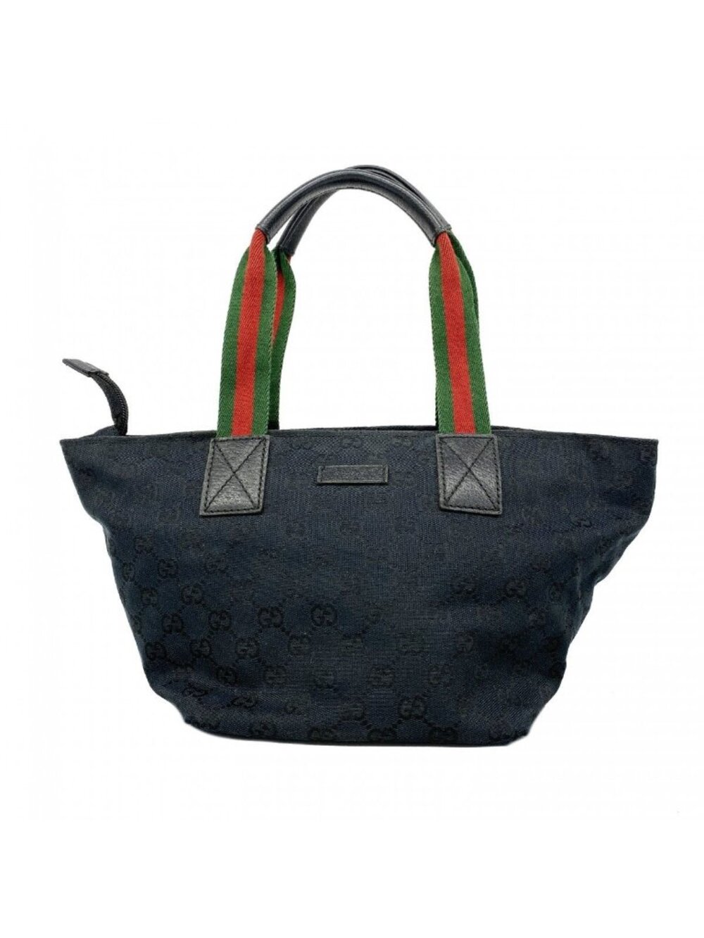 Gucci Handbag GG Canvas Sherry Line Black Silver